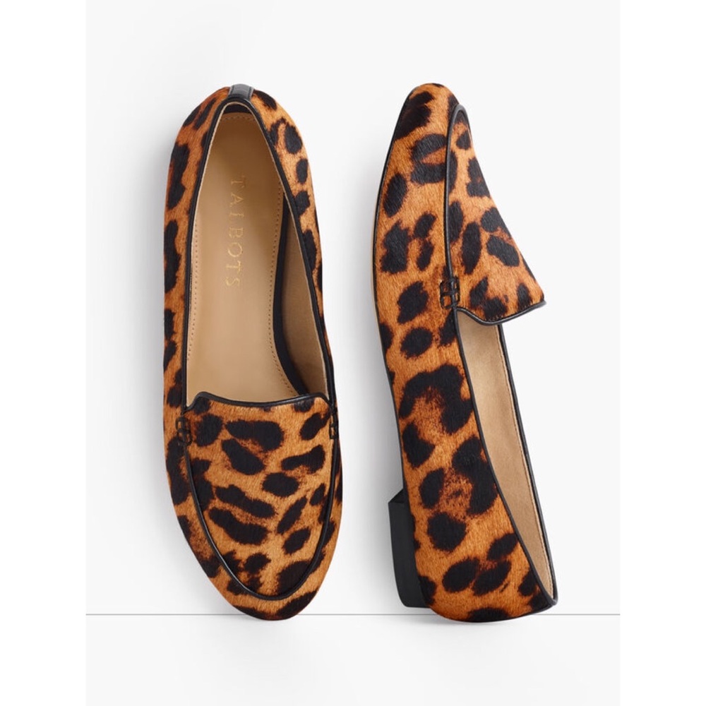 Talbots Ryan Leopard Haircalf Flats Size 9 Animal Print Cheetah Print Calf Hair